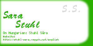 sara stuhl business card